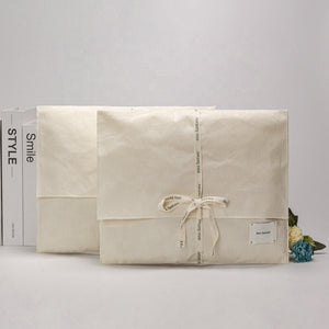 Natural cotton envelope pouches customized with a brand logo