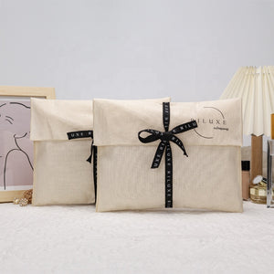 Organic cotton canvas envelope bags with custom logo