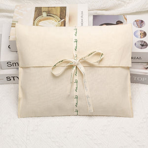 Natural cotton envelope gift pouches with custom logo