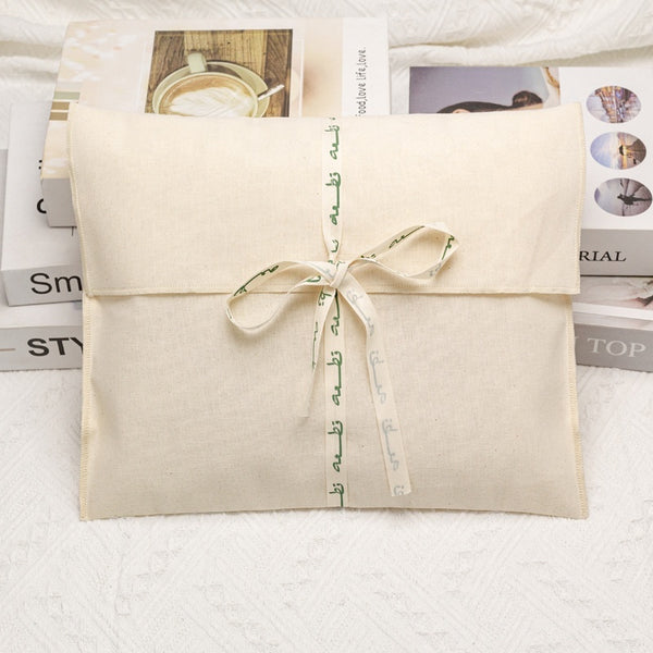 Natural cotton envelope gift pouches with custom logo